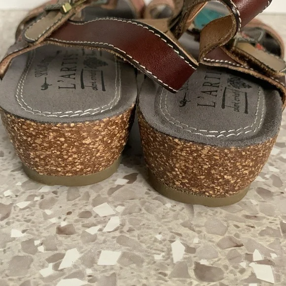L’Artiste by Spring Step Leather Sandals Women’s Multicolor US 7.5 EU 38 - Picture 9 of 13